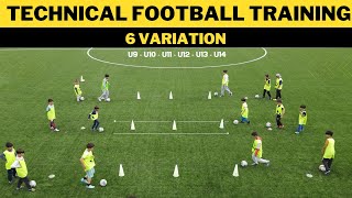 Technical FootballSoccer Training Drills  6 Variation  U9  U10  U11  U12  U13  U14 [upl. by Lipcombe]