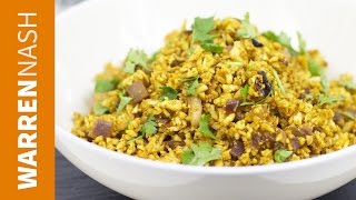 Cauliflower Rice Indian Recipe  Tasty lowcal fried rice  Recipes by Warren Nash [upl. by Avis]