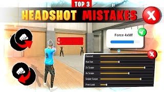 Headshot Mistakes ❌  Free fire headshot setting in tamil  Top 3 One tap Mistake  Free fire [upl. by Haek816]