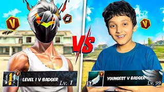 Level 1 V Badger 🥵 vs Youngest V Badger 💀 in Free Fire 🔥🔥 [upl. by Atteuqram927]