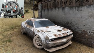 Rebuilding Dodge Challenger SRT Hellcat Forza Horizon 5 Logitech G29 Stering Wheel Gameplay [upl. by Ahkos]