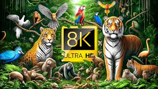 TOP 50  Most Beautiful Exotic Jungle Animals 60FPS 8K ULTRA HD [upl. by Hobbie]