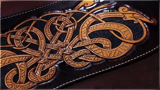 How to Dye Resist and Antique Leather Carving [upl. by Alohs]