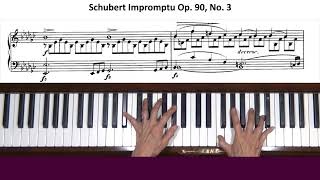 Schubert Impromptu Op 90 No 3 in Gflat major Piano Tutorial Part 1 [upl. by Hylan]