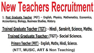 NEW PGT TGT amp PRT TEACHERS RECRUITMENT 2024  ALL SUBJECTS  APPLY ONLINE [upl. by Gwenora]