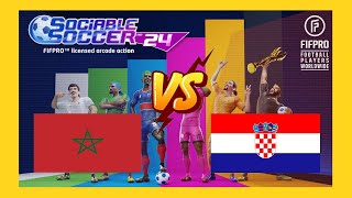 009  Maroc Vs Croatie  Coupe Du Monde 2022  Sociable Soccer 24 [upl. by Bills]