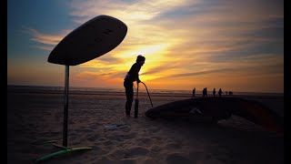 Sunset foil session drone view  14 knots in the Netherlands [upl. by Earla]