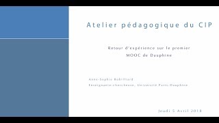 Retour d’expérience sur le premier MOOC de ParisDauphine [upl. by Enilhtak15]