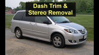 How to remove the dash trim and stereo Mazda MPV  VOTD [upl. by Lasyrc]