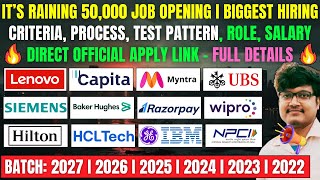 🔥Its Raining Job Opening  50000 Job Vacancies  Biggest Hiring  OFF Campus Drive 20272022 Batch [upl. by Annas]