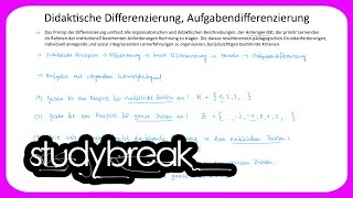 Didaktische Differenzierung Aufgabendifferenzierung  Didaktik [upl. by Abrahamsen221]