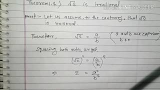 Theorem 14  Root 2 is irrational Chapter 1Real Number Class 10th in hindi [upl. by Lennod970]