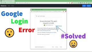 Access blocked This apps request is invalid  Google login error redirecturimismatch  react [upl. by Branden]