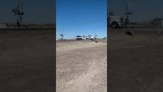 Peterbilt Truck Crossing Tracks At Newberry Springs Ca shorts bigbossrailfanner highdesert [upl. by Ailama]