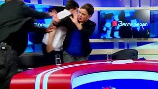 Politicians fight during live TV debate [upl. by Hellene]