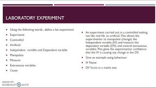 Lets revise experiments for Eduqas Psychology A Level [upl. by Okoyk]