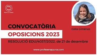 Texpliquem la convocatòria dOPOS juny 2023 [upl. by Ragnar]