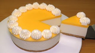 NoBake Lemon Cheesecake  Lemon Yogurt Cheesecake  Lemon Curd Topping [upl. by Yrailih]