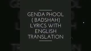 Genda phool badshah lyrics with English translation [upl. by Marela]