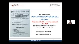 Infoveranstaltung zum Psychotherapiegesetz 2024 ÖAGG 19062024 [upl. by Spoor]