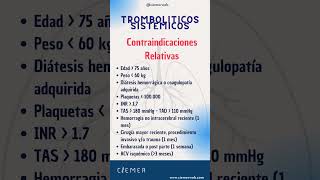 ⚠️ Contraindicaciones relativas para la trombólisis sistémica [upl. by Corvin]