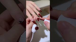 Caramel redbrown style with red nail art winter whitening nail art nail art control high [upl. by Aerdnas]