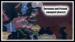 What if Germany and Poland swapped places  HOI4 Timelapse [upl. by Aicenet643]