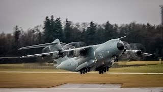 Royal Air Force Airbus A400M Atlas C1 ZM403  Takeoff at Salzburg Airport Full HD [upl. by Lilithe]