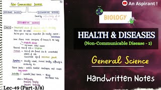 Non Communicable DiseaseHealth amp DiseasesUnit11Part3  Biology  General Science  Lec49 [upl. by Ytrebil]