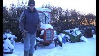 Massey Ferguson 35X Cold start Snow start [upl. by Ahtreb28]