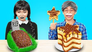 NEW 123 GO Wednesday VS Granny Food Battle Choose Spooky Or Sweet Style [upl. by Enelyt396]