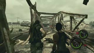 Resident evil 5 coop playthrough part 4  Some back up5 star headshots [upl. by Namaan]