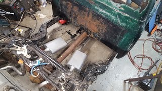 Assembling the dual exhaust on my Ford F100 to Crown Vic frame swap 57 [upl. by Urd]