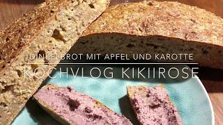 Dinkelbrot mit Apfel und Karotte  KochVlog KikiiRose [upl. by Neerhtak563]