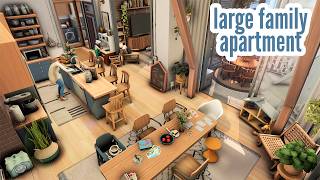 large family apartment  6 Sims \\ The Sims 4 CC speed build [upl. by Nwahsyd]