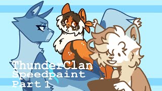 Warrior Cats First Arc ThunderClan Characters Speedpaint Part 1 [upl. by Harras]