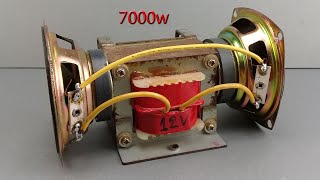 I Make 220v Free Electric Generator With Speaker Tools Use Transformers [upl. by Lark]