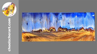 ⭐Abstract Landscape with an Acrylic Pour Swipe  For Sale⭐ [upl. by Jordon]