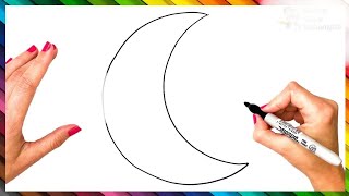 How To Draw The Moon Step By Step 🌙 Moon Drawing Easy [upl. by Monson]