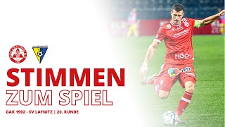 Stimmen zum Spiel GAK 1902  SV Lafnitz [upl. by Dolorita]