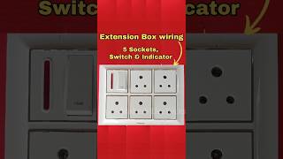 5 Sockets 1 Switch 1 Indicator Extension Box WiringMaheshelectricks [upl. by Olsewski]