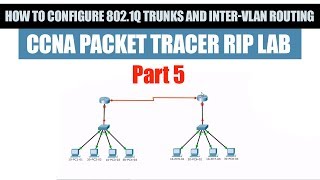 How to configure 8021q trunks and intervlan routing  CCNA Packet Tracer RIP Lab part 5 [upl. by Doner]