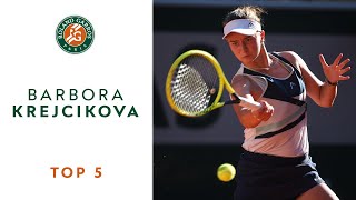 Barbora Krejcikova  Best Shots  TOP 5  RolandGarros [upl. by Alic]