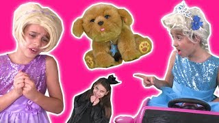 WE GOT A PUPPY 🐶 Christmas Shopping Pranks with RideOn Car  Princesses In Real Life  Kiddyzuzaa [upl. by Acinonrev961]