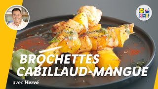 Brochettes cabillaudmangue  Lidl Cuisine [upl. by Nyliram538]