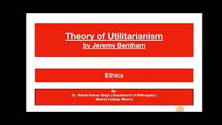 Utilitarianism of Bentham बेंथम का उपयोगितावाद By DrHitesh Kumar Singh [upl. by Guttery]