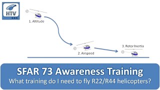 SFAR 73  What Training Do I Need Before I Can Fly R22 amp R44 Helicopters SFAR 73 Awareness Training [upl. by Beatty]