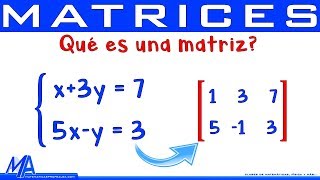 Qué es una matriz  Sistemas de ecuaciones [upl. by Zelten]