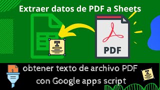 extraer texto de archivo PDF con Google apps script desde Sheets [upl. by Orson914]