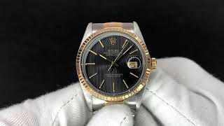 Rolex 16013 Datejust 1987 Tapestry Dial Gold  SS [upl. by Adley]